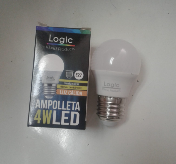 Ampolleta LED 4W E27/G45 3.000K SEC LOGIC