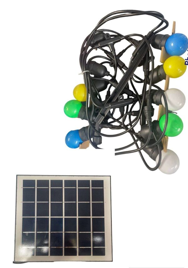 Guirnalda LED solar 7mt / 10 ampolletas RGB LOGIC