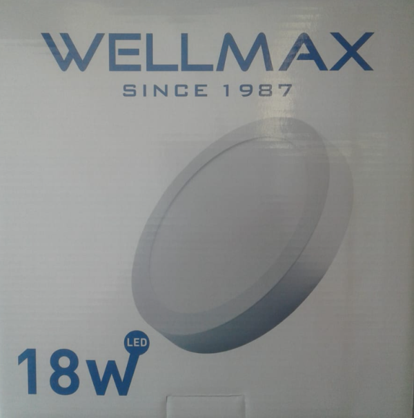 Panel LED Sobrepuesto 18W redondo 6.500K WELLMAX