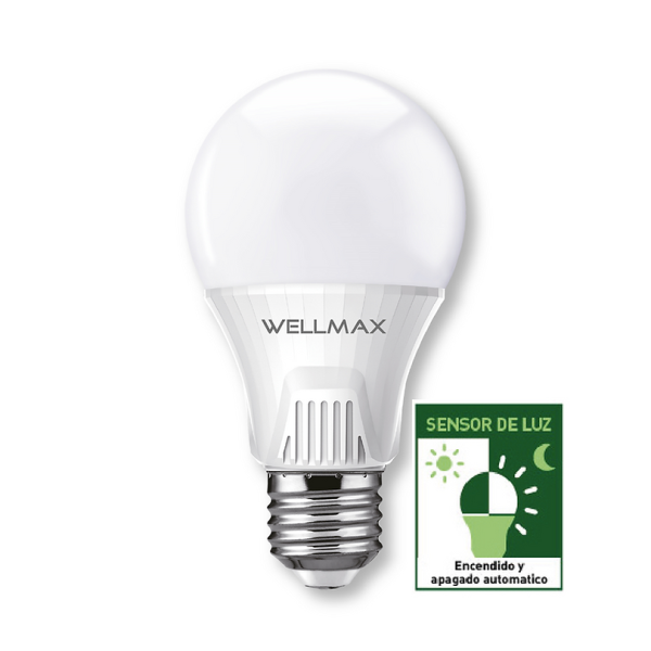 Ampolleta LED 9W con sensor crepuscular WELLMAX