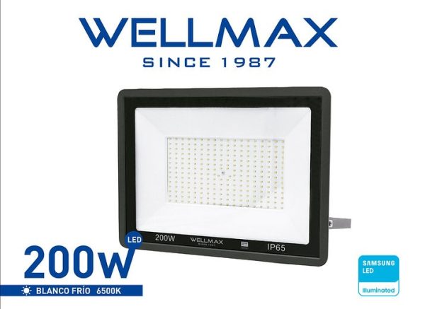 Foco LED 200W 6.500K / 20.000Lm SEC WELLMAX