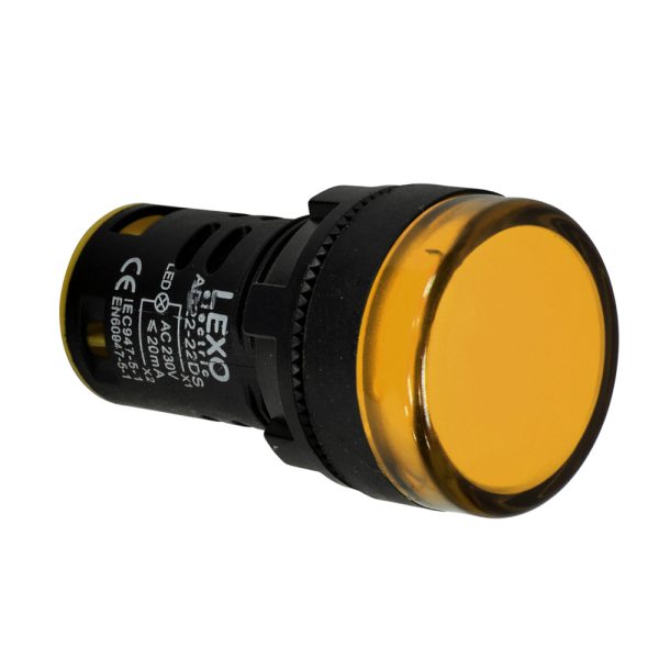 Luz piloto LED Amarilla 22mm LEXO