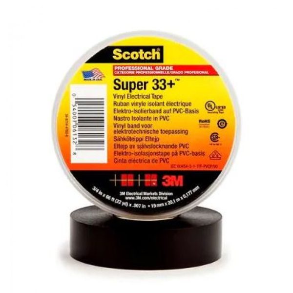 Cinta aislante autoextinguible Premium 19mm x 20mt Super 33+ 3M