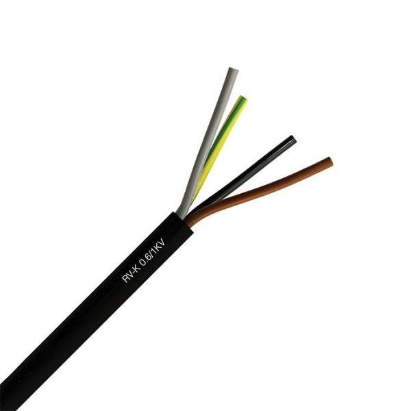 Cable RV-K 90ºC 0,6/1KV 4x2,5mm Negro 1 mt