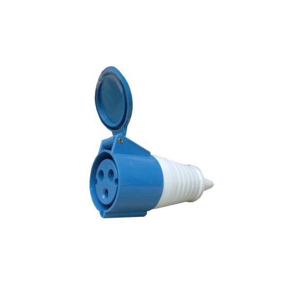 Enchufe hembra volante industrial 2P+T 16A 220V IP44 LEXO