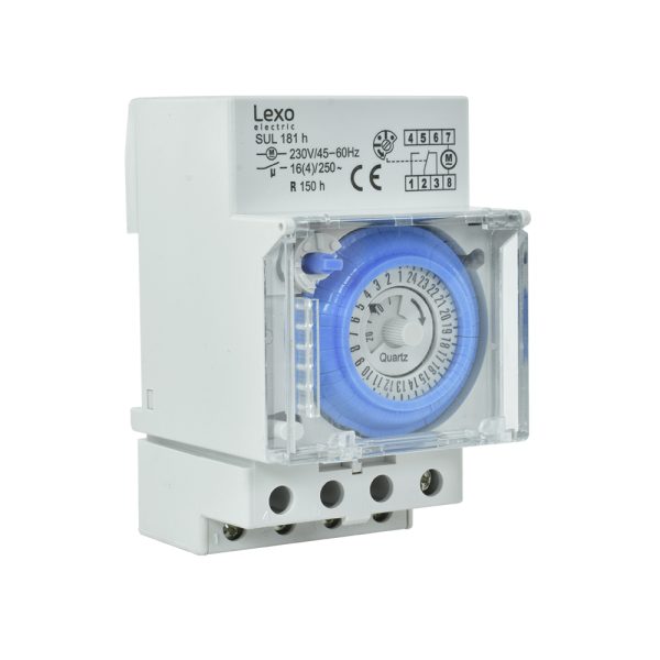 Timer análogo c/reserva de marcha 16A 220V LEXO