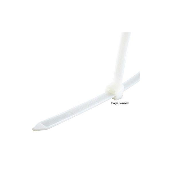 Amarra plástica 3.6x200mm Blanca 100un LEXO