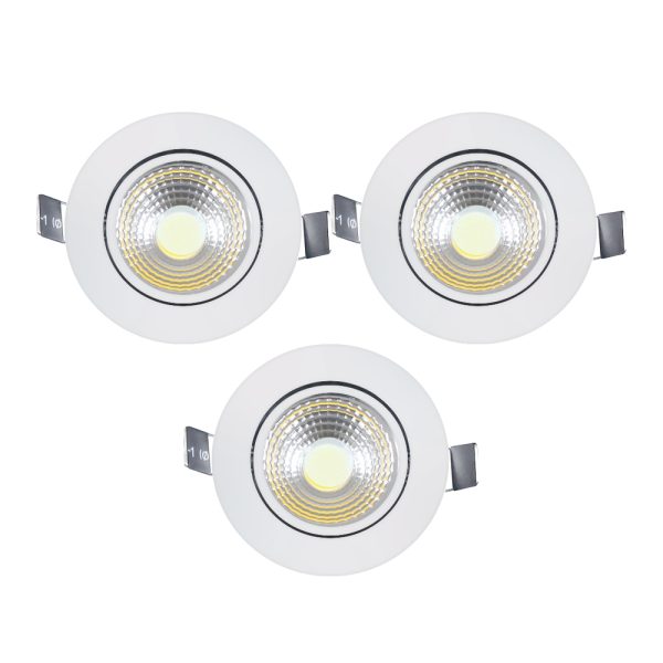 Pack 3 Foco LED 5W dirigible 3000K Blanco VKB