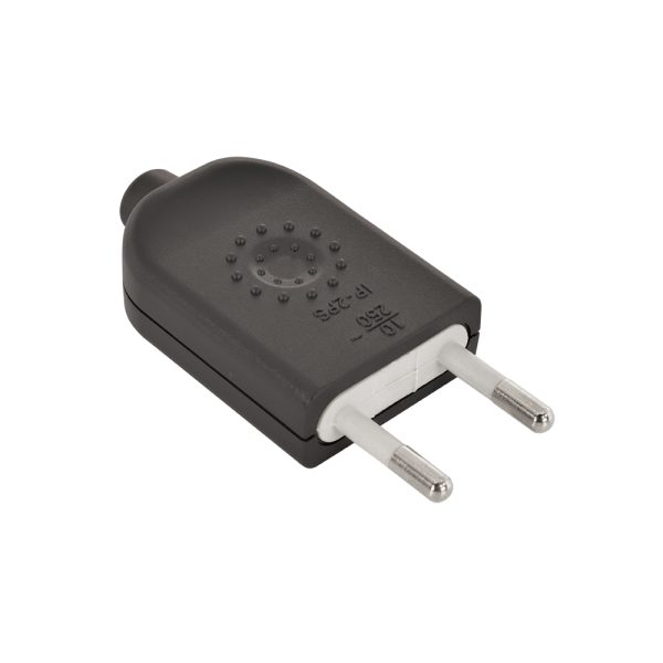 Enchufe Macho volante 2P 10A Negro LEXO