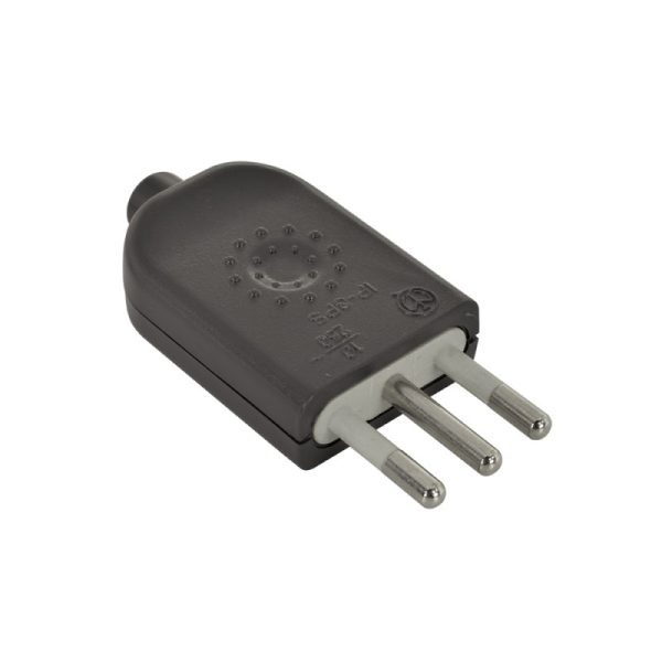 Enchufe macho volante 2P+T 10A Negro LEXO