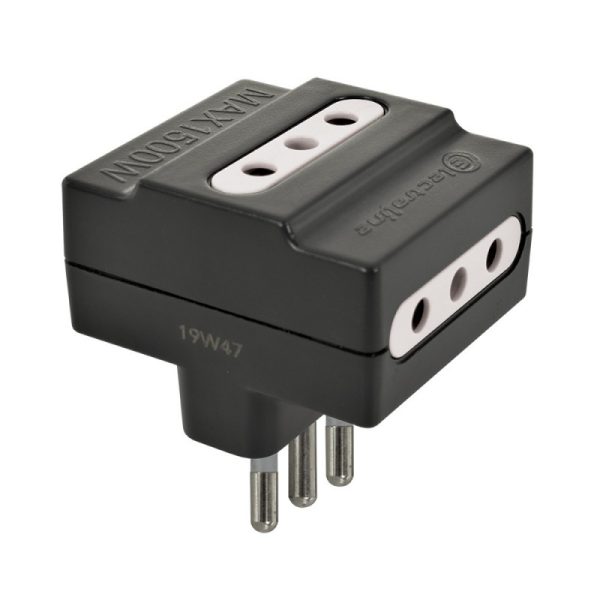 Adaptador universal 2P+T 10A 2500W Negro LEXO