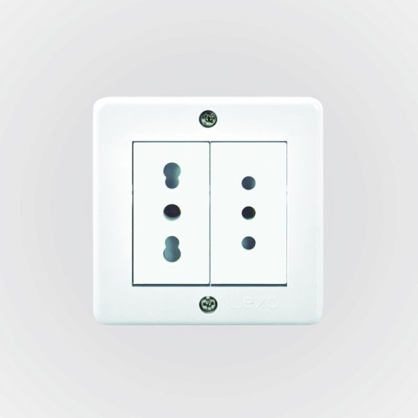 Casquete sobrepuesto IP20 Toma corriente doble 10/16A LEXO