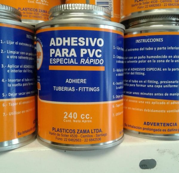 Adhesivo PVC secado rápido Tarro 240cc c/aplicador ZAMA