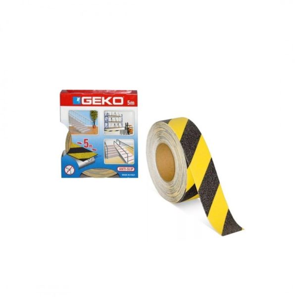 Cinta antideslizante 25mm x 5Mt amarillo/negro GEKO