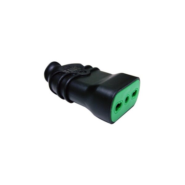 Enchufe Hembra volante 2P+T 10A 250VAC negro FANTON