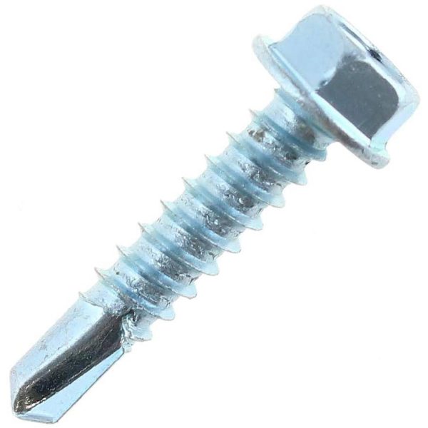Tornillo cabeza hexagonal punta de broca zincado 12x1" 100 Unidades