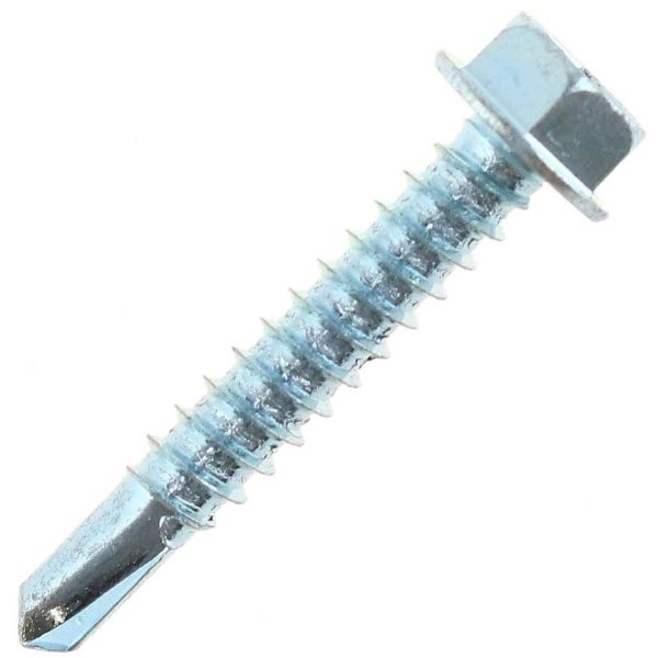 Tornillo cabeza hexagonal punta de broca zincado 12x1 1/4" 100 Unidades
