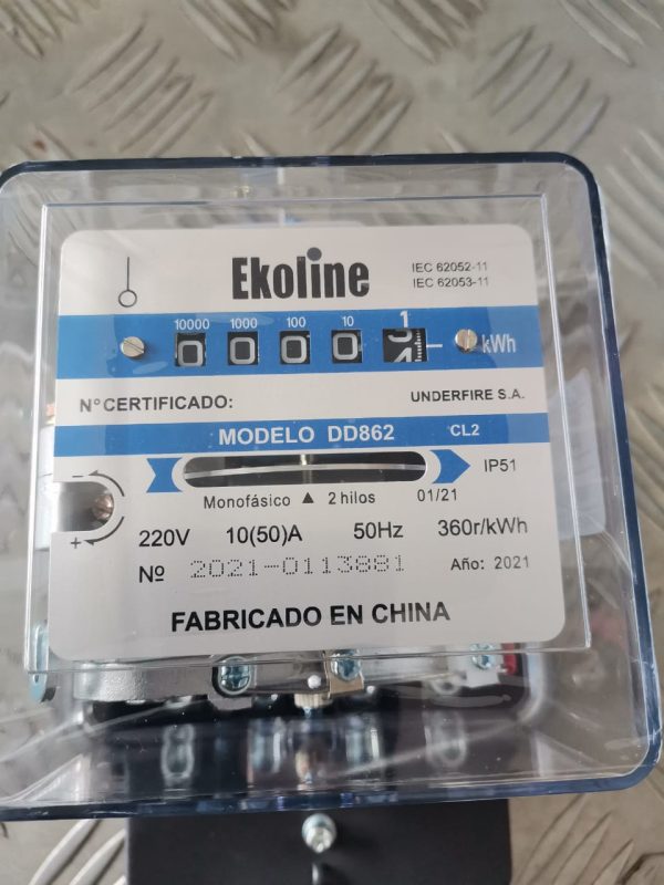 Medidor mecánico monofásico 10/50A Certificado EKOLINE